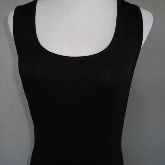 NWT Sleeveless Scoop Neck Racerback Fit & Flare Dress Black Sz L - Picture 3 of 9